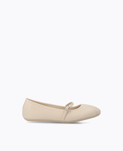 Bella Mary Jane Flats - Beige