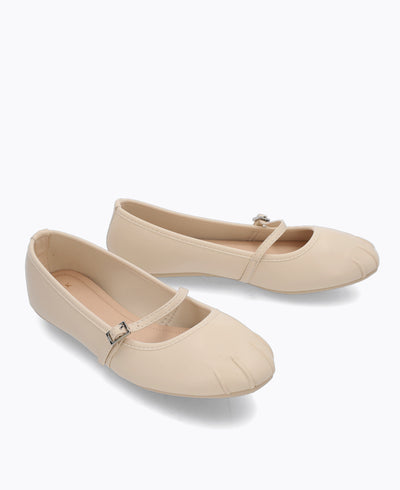 Bella Mary Jane Flats - Beige