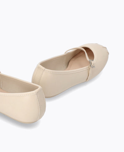 Bella Mary Jane Flats - Beige