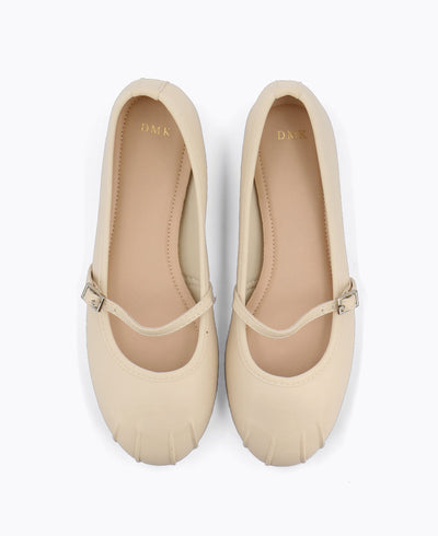 Bella Mary Jane Flats - Beige