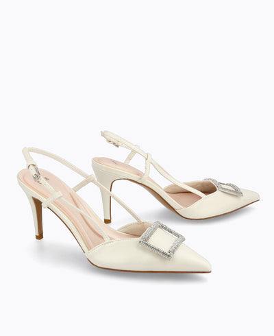 Kana Slingback Heel Pumps - Beige