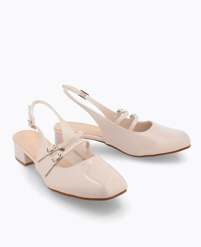 Naya Slingback Mary Janes - Beige