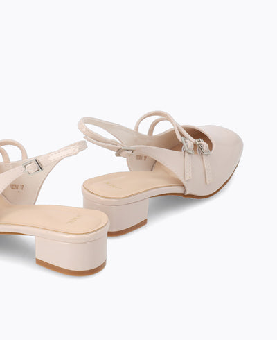 Naya Slingback Mary Janes - Beige