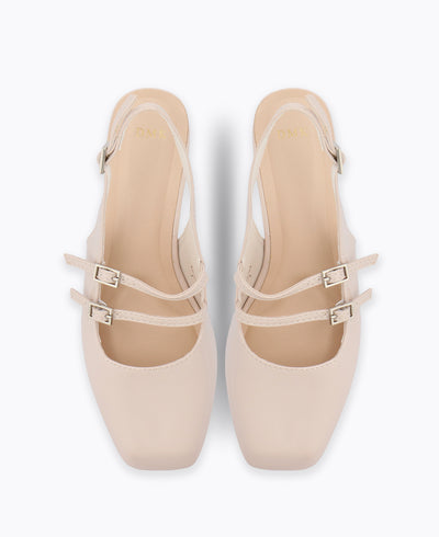 Naya Slingback Mary Janes - Beige