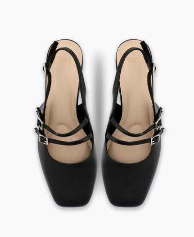 Naya Slingback Mary Janes - Black