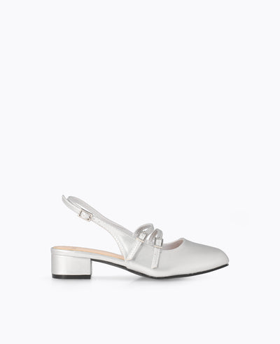 Naya Slingback Mary Janes - Silver