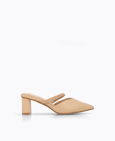 Erin Block Heel Pumps - Almond