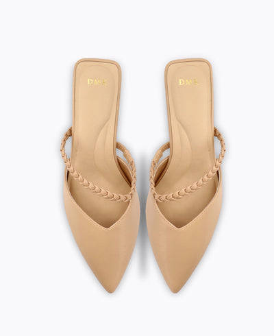 Erin Block Heel Pumps - Almond