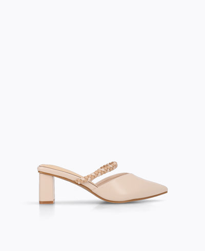 Erin Block Heel Pumps - Beige