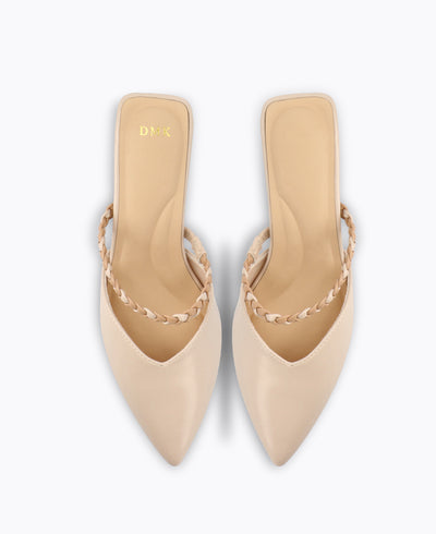 Erin Block Heel Pumps - Beige