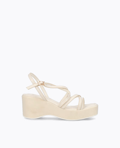 Ellen Platform Wedge Sandals - Beige