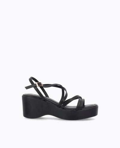 Ellen Platform Wedge Sandals - Black