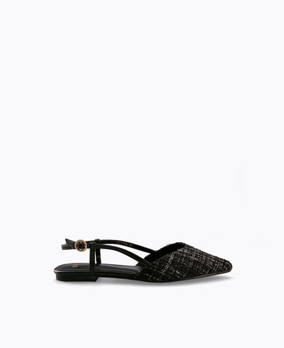 Lauren Slingback Flat Pumps - Black