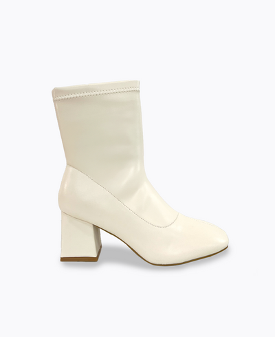 Robyn Block Heel Ankle Boots - Beige