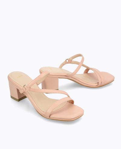 Tammy Block Heel Sandals - Nude