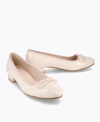 Gemini Ballerina Heel Pumps - Beige