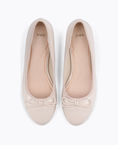 Gemini Ballerina Heel Pumps - Beige