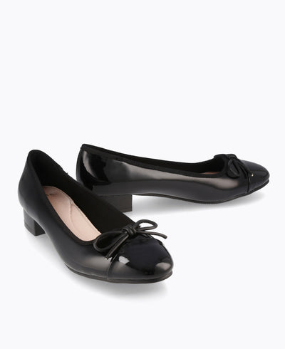 Gemini Ballerina Heel Pumps - Black