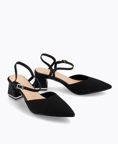 Belle Block Heel Pumps - Black