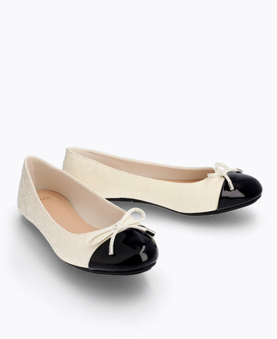 Corinne Ballerina Flats - Beige