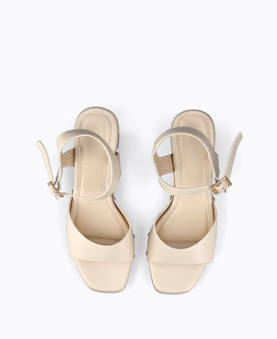 Xena Platform Heel Sandals - Beige