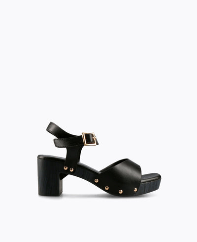 Xena Platform Heel Sandals - Black