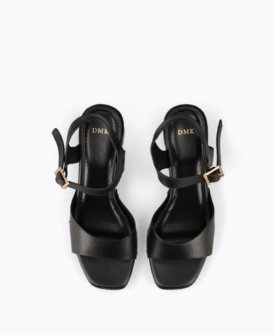 Xena Platform Heel Sandals - Black