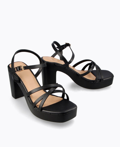 Uplift Me Platform Heel Sandals - Black