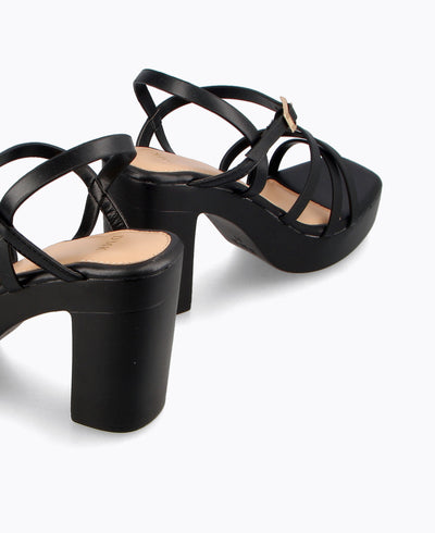 Uplift Me Platform Heel Sandals - Black