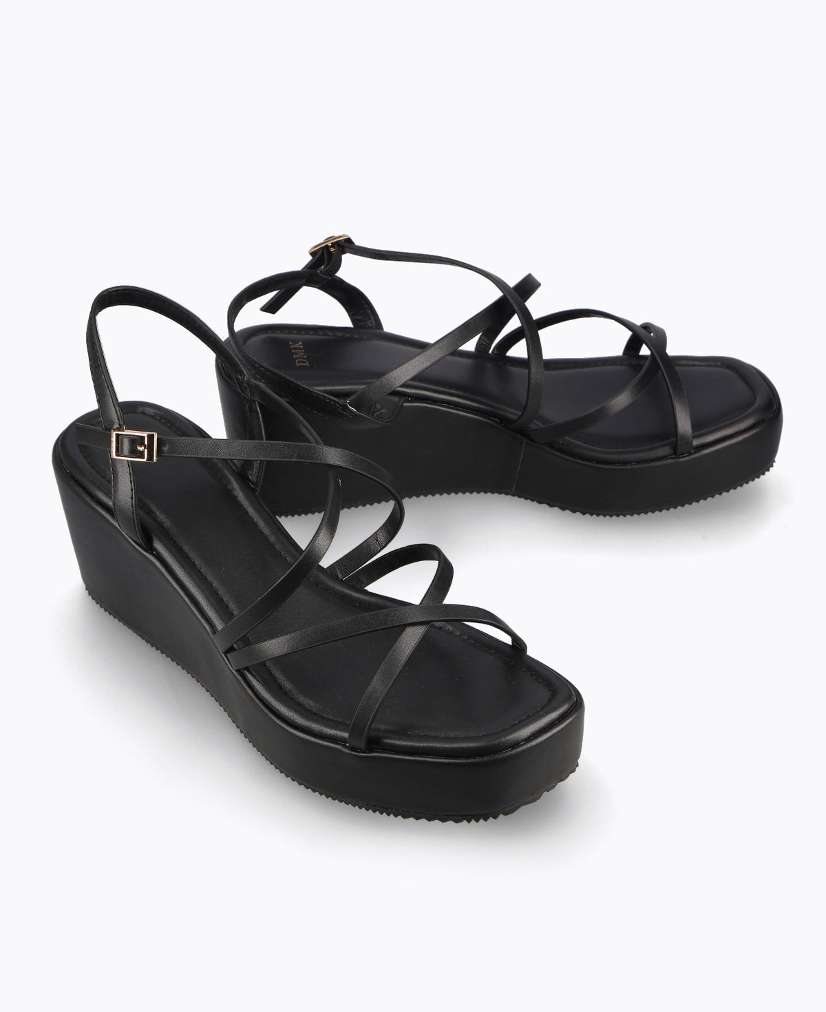 Black high best sale platform sandals