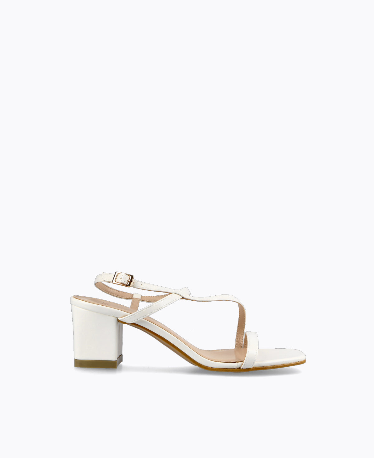 White strap block heel sandals sale