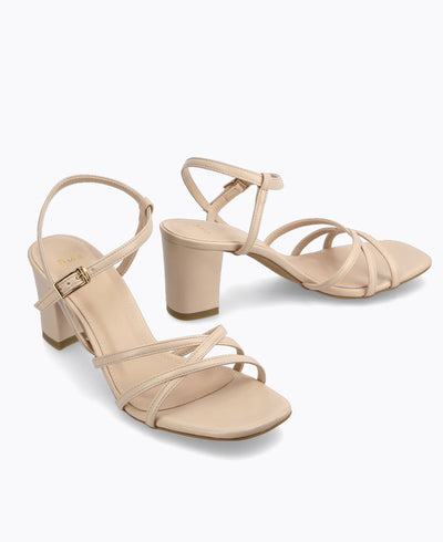 Rosaline Block Heel Sandals - Beige