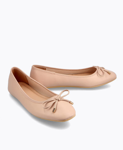 Fleur Ballerina Flats - Nude Pink