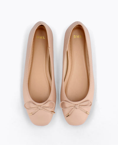 Fleur Ballerina Flats - Nude Pink