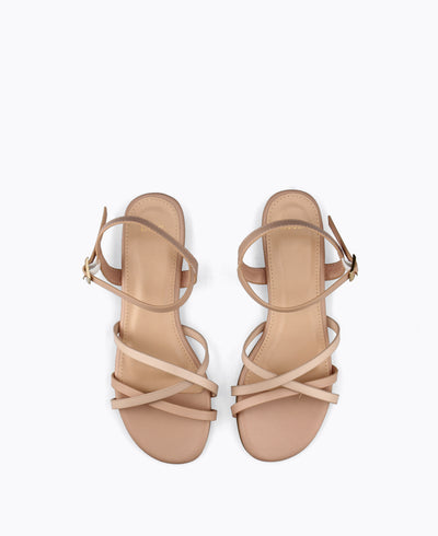 Louise Strappy Flat Sandals - Nude