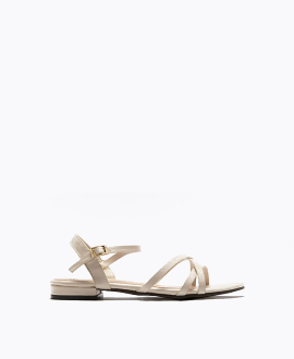 Louise Strappy Flat Sandals - Beige