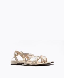 Louise Strappy Flat Sandals - Beige