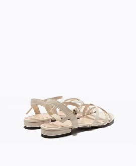 Louise Strappy Flat Sandals - Beige