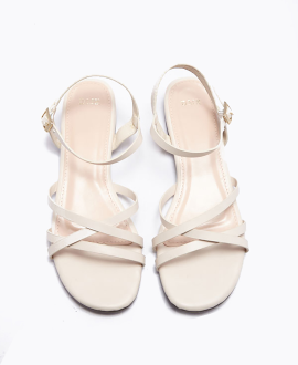 Louise Strappy Flat Sandals - Beige