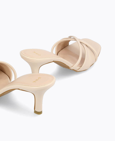 Stella Heel Sandals - Beige