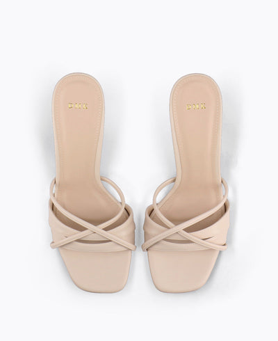 Stella Heel Sandals - Beige