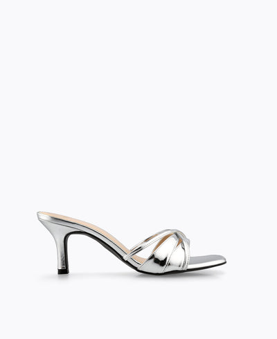 Stella Heel Sandals - Silver