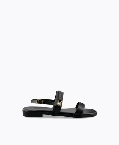 Elena Flat Sandals - Black