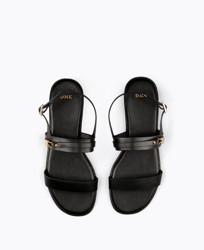 Elena Flat Sandals - Black