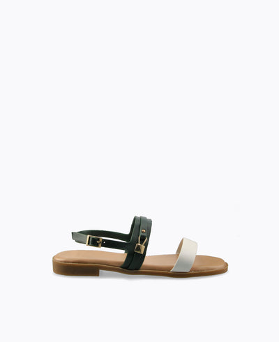 Elena Flat Sandals - Green