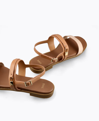 Elena Flat Sandals - Nude