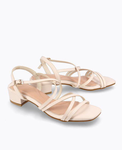 Ivy Strappy Heel Sandals - Beige