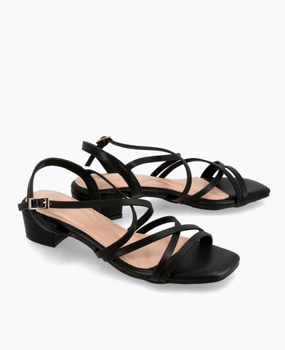 Ivy Strappy Heel Sandals - Black