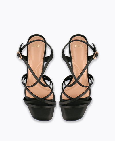 Ivy Strappy Heel Sandals - Black