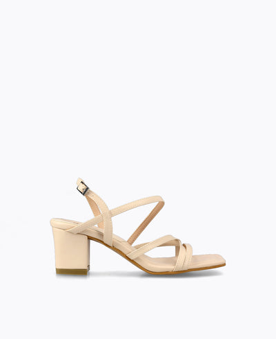 Athena Strappy Heel Sandals - Beige